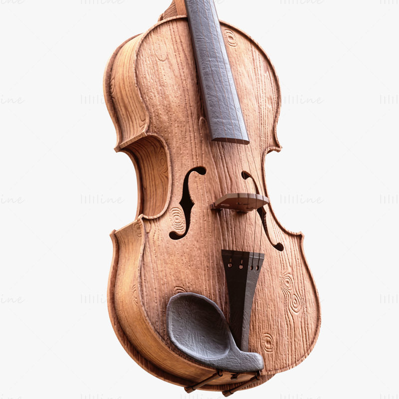نموذج خشب الكمان الخشبي ثلاثي الأبعاد