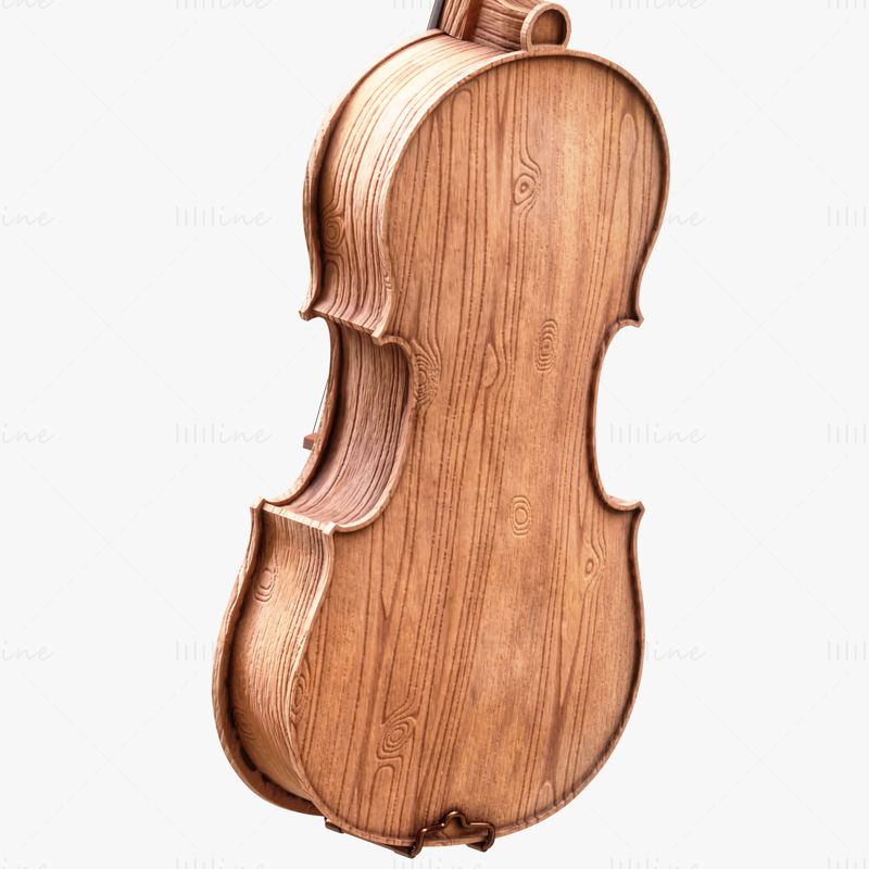 3D модел на цигулка от дърво