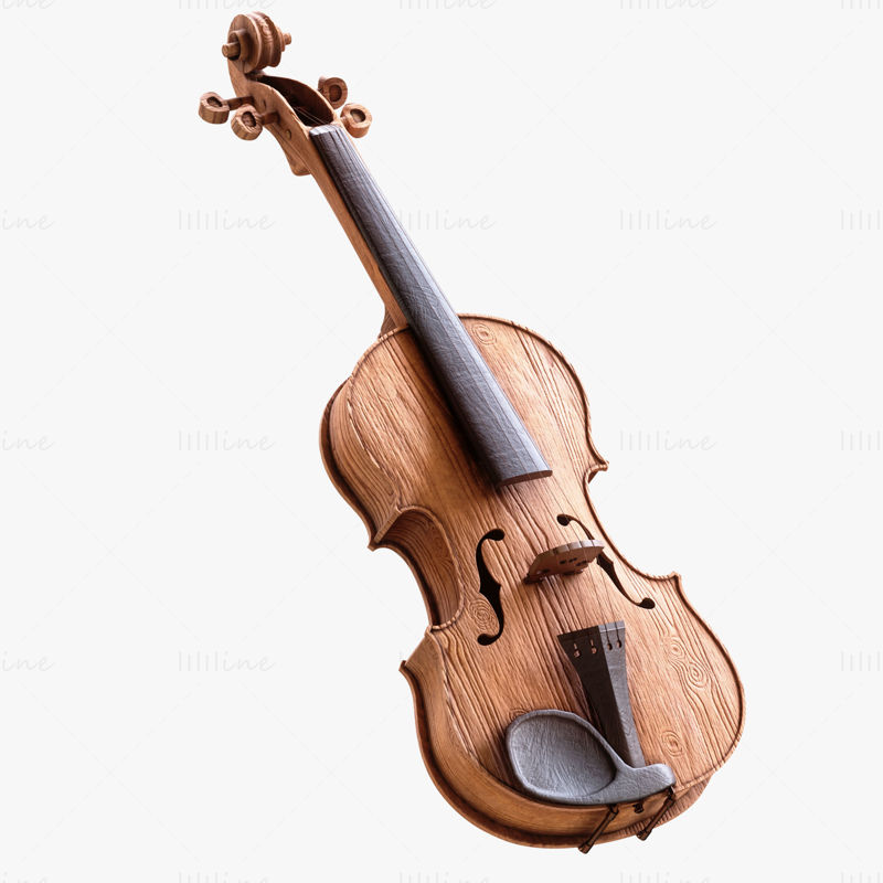 Violin Fiddle Wood 3D Model