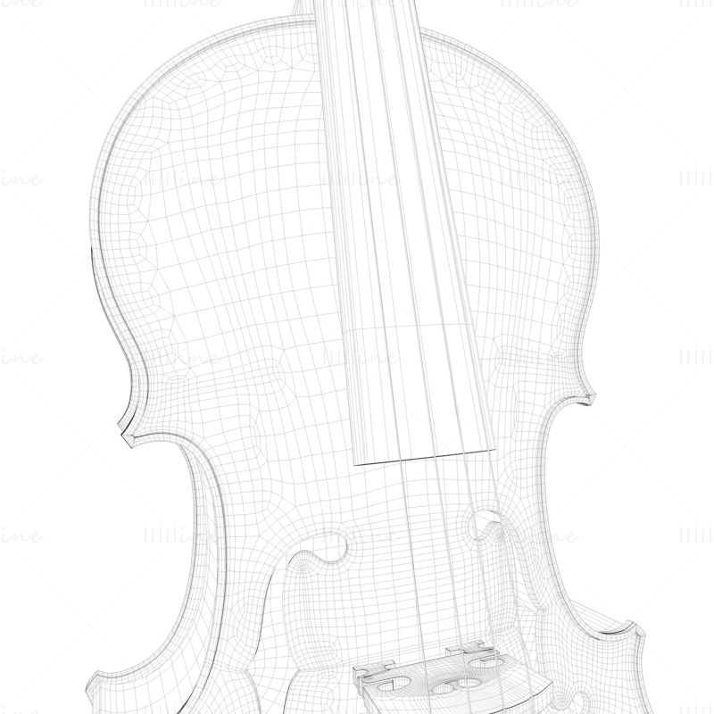 Violin Fiddle Wood 3D Model