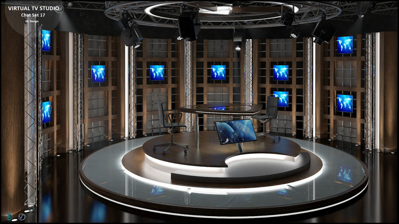 Sanal TV Stüdyo Sohbeti 3D Model Seti 17