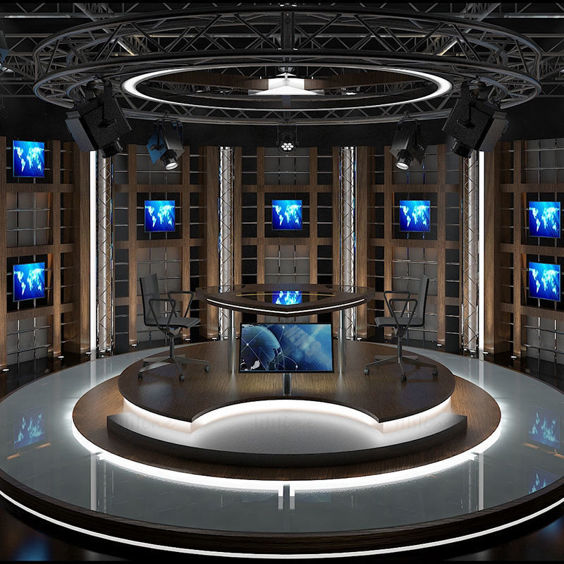 Virtual TV Studio Chat 3D Model Set 17