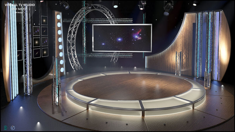 Virtual TV Studio Chat 3d scene model Set 23