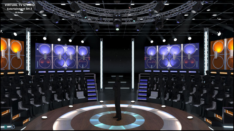 Virtual TV Studio Entertainment 3D Model Set 3