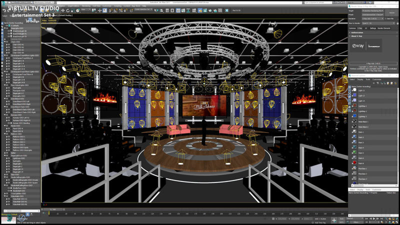 Virtual TV Studio Entertainment 3D Model Set 3