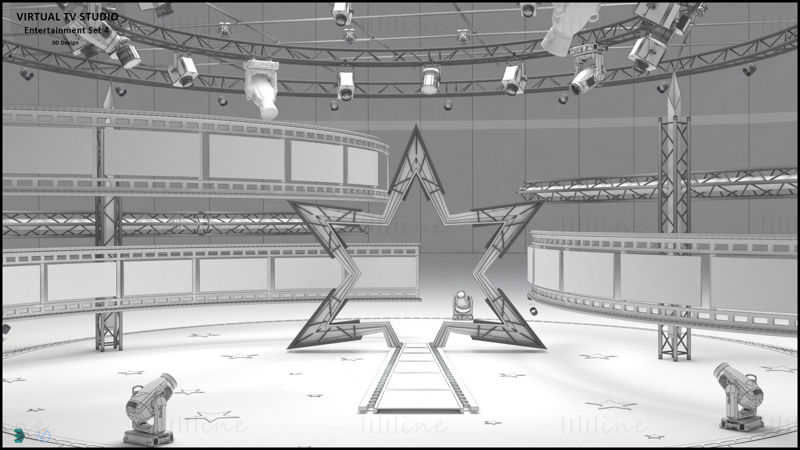 Sanal TV Stüdyosu Eğlence 3D Model Seti 4