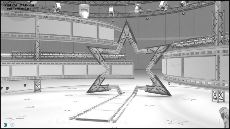 Sanal TV Stüdyosu Eğlence 3D Model Seti 4