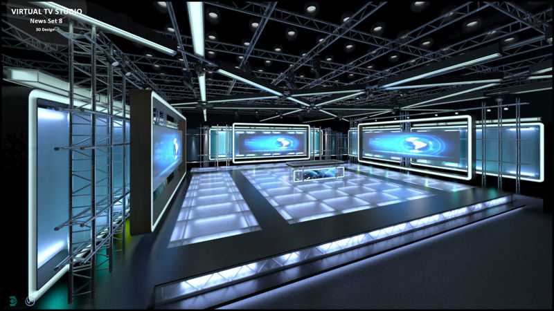 Virtuális TV Stúdió Hírek 3D-s modellkészlet 8