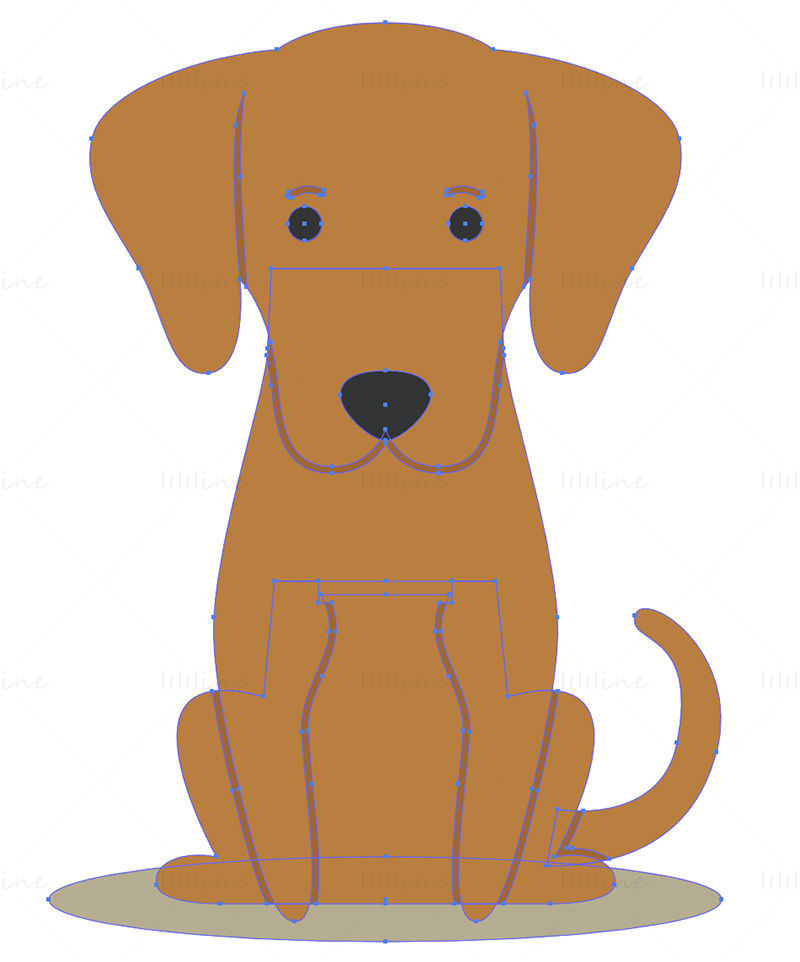 Анимационен вектор на куче Vizsla