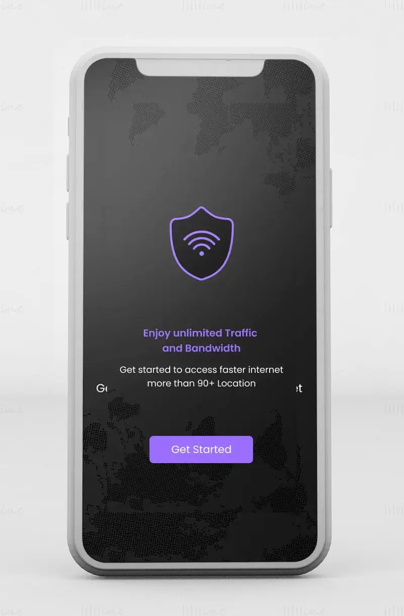 Modèle Figma de conception d'interface utilisateur/expérience utilisateur d'application VPN