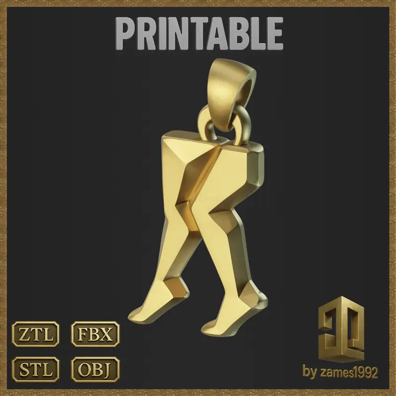 3D-model za oblikovanje obeska za nakit z hojo po nogah