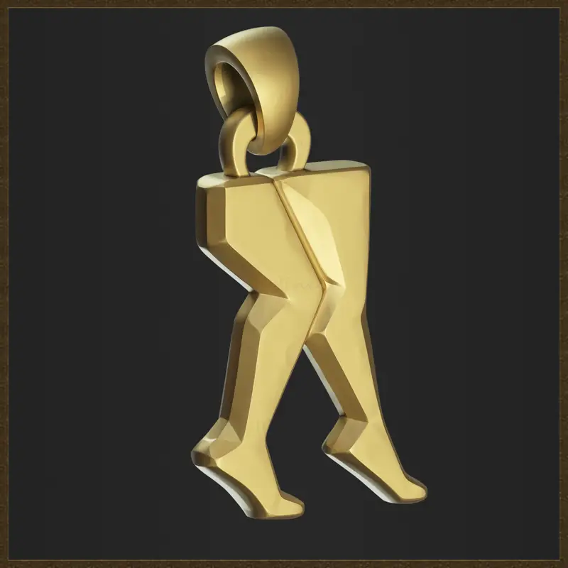 3D-model za oblikovanje obeska za nakit z hojo po nogah