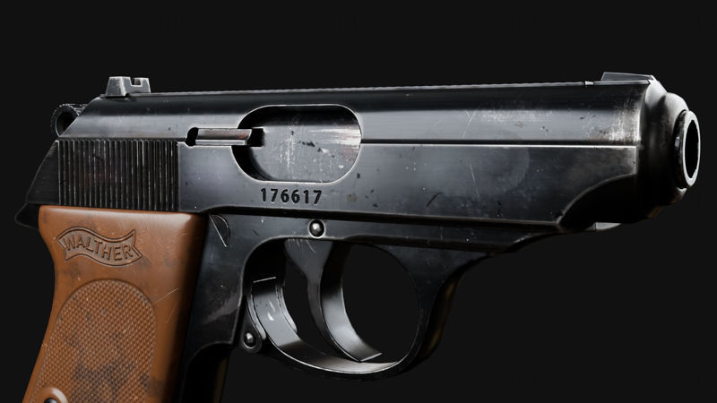 瓦尔特PPK半自动手枪3D模型