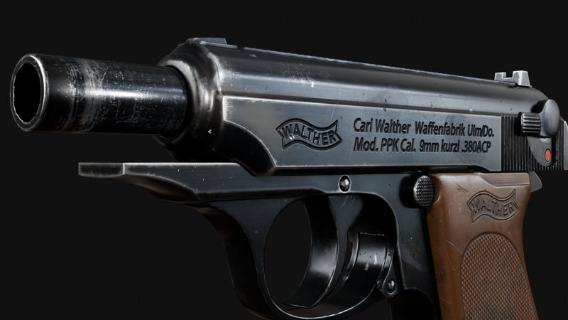 Walther PPK modelo 3d