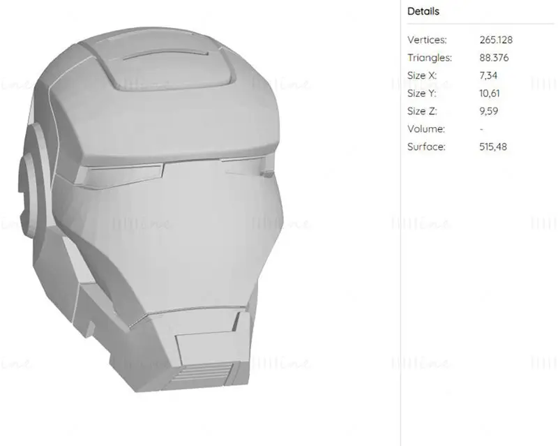 战争机器 MK1 头盔钢铁侠 Mark 1 3D 打印模型 STL