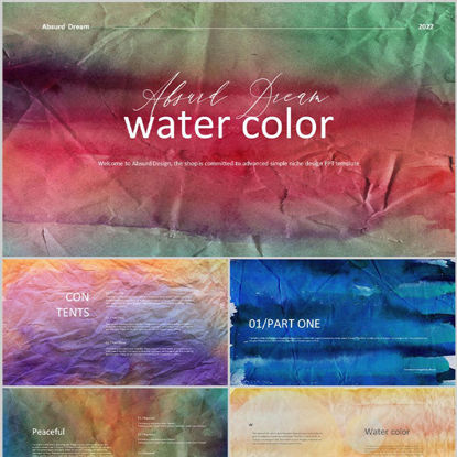 Water Color Theme PowerPoint Template