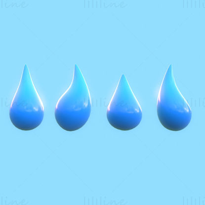 Water Drop Stylized 3D Model