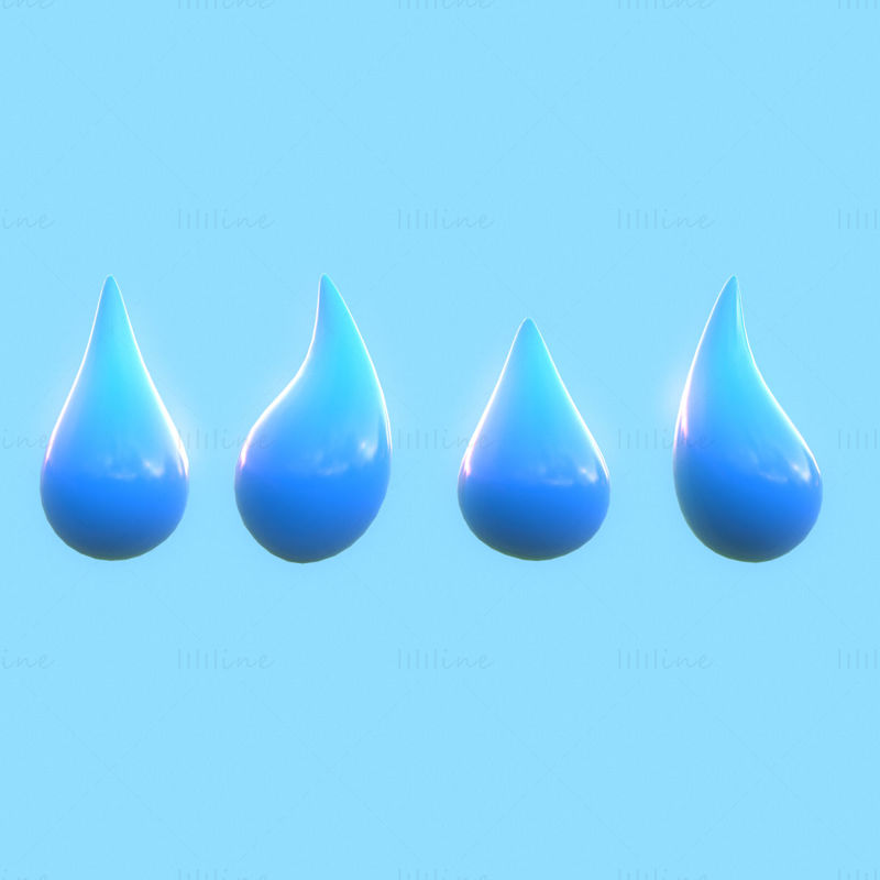 Nem valósághű Water Droplet 3D modell