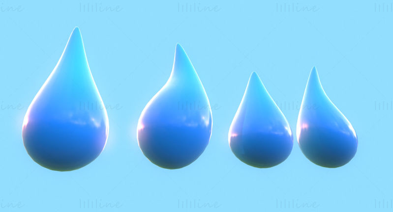 Nem valósághű Water Droplet 3D modell