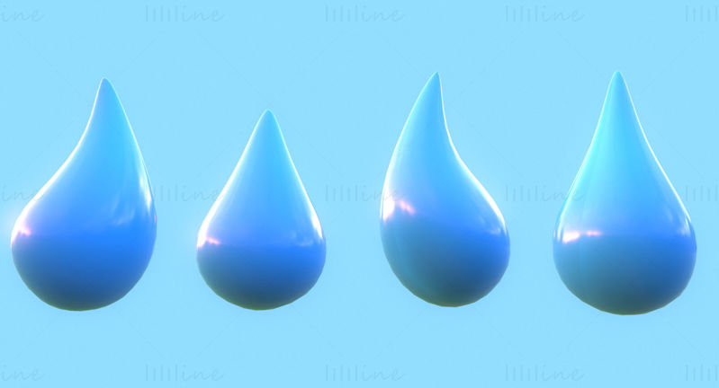 非現実的な水滴 3D モデル
