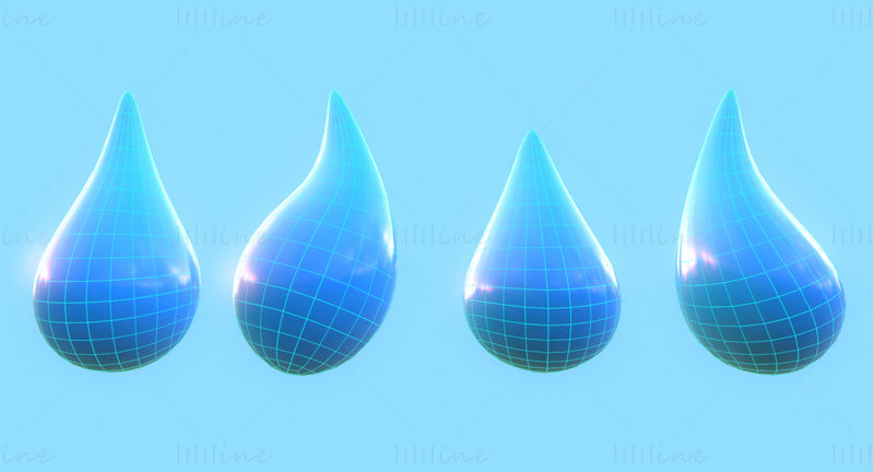 非写实的水滴3D模型