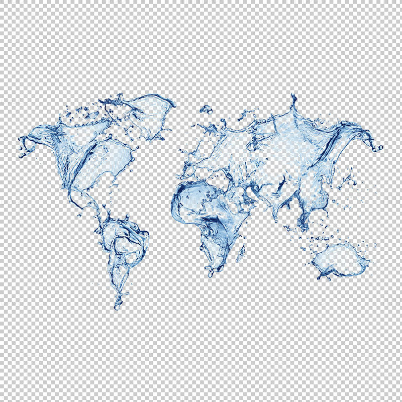 Water world map png
