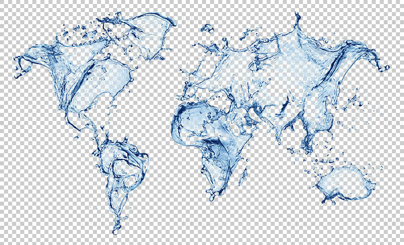 Water world map png