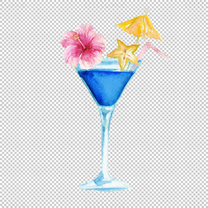 Watercolor cocktail png