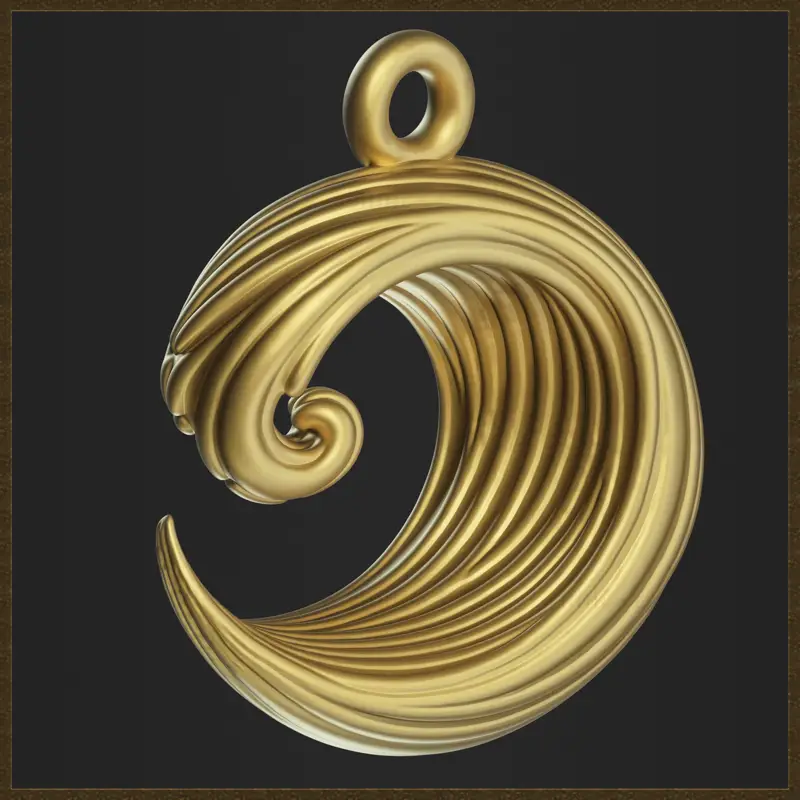 3D-model za tiskanje elegantnega tekočega nakita Wave