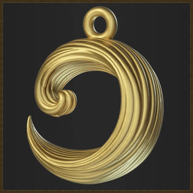 3D-model za tiskanje elegantnega tekočega nakita Wave