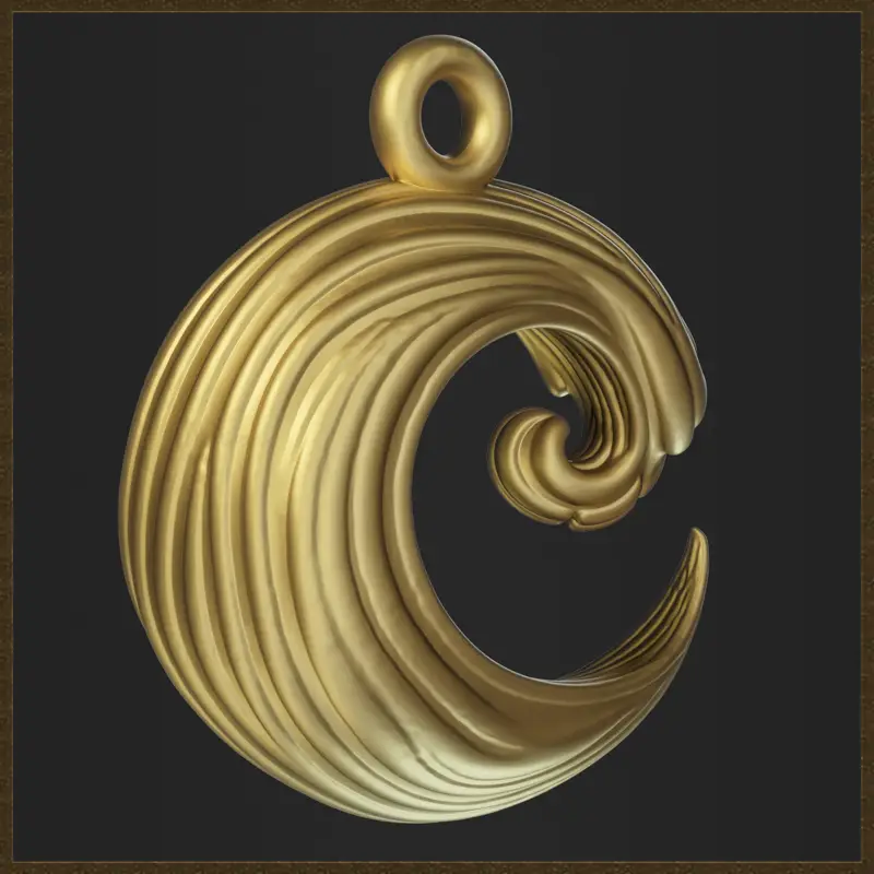 3D-model za tiskanje elegantnega tekočega nakita Wave
