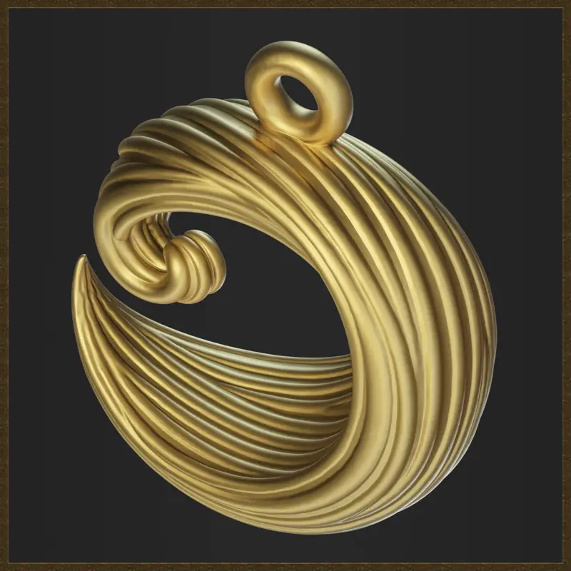 3D-model za tiskanje elegantnega tekočega nakita Wave