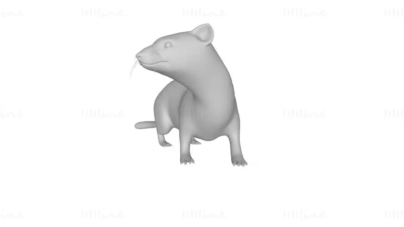 Figura de animal comadreja modelo de impresión 3D STL