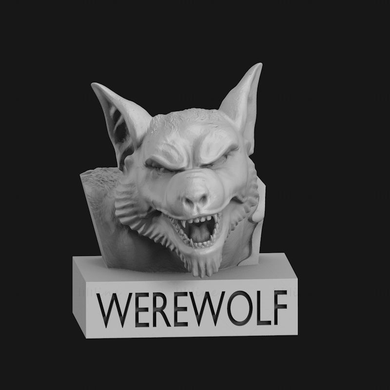 Werwolf-Büste 3D-Druckmodell