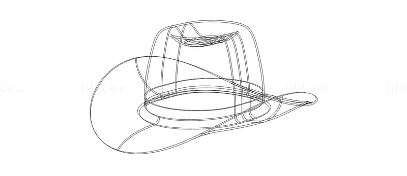 Batı Kovboy Şapkası 3D Baskı Modeli STL