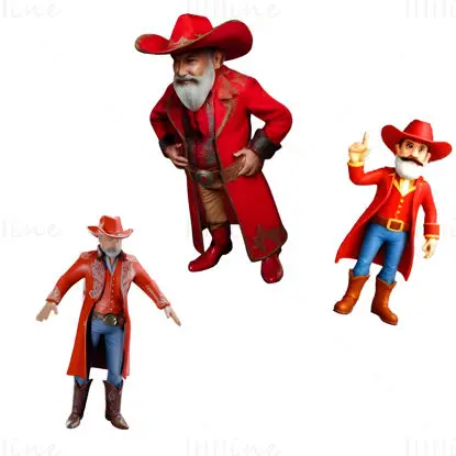 Western Sheriff-personage 3D-printmodelcollectie