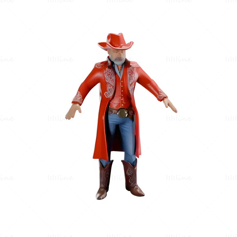 Western Sheriff Charakter 3D-Druck Modell Sammlung