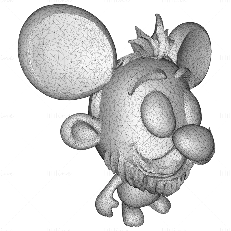 3D model rozmarných vousatých hliněných skřítků