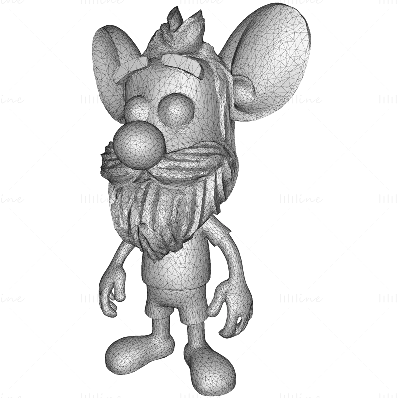 3D model rozmarných vousatých hliněných skřítků