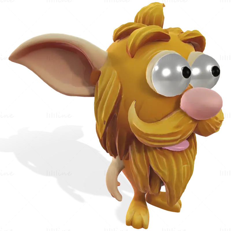 3D model rozmarných vousatých hliněných skřítků