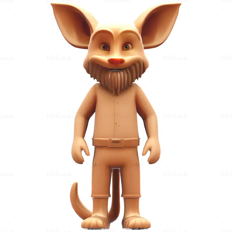 3D model rozmarných vousatých hliněných skřítků