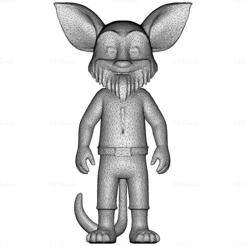 3D model rozmarných vousatých hliněných skřítků