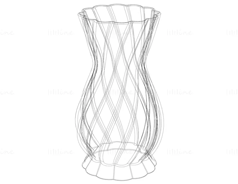 White Plastic Decorative Vase 3D Printing Model STL