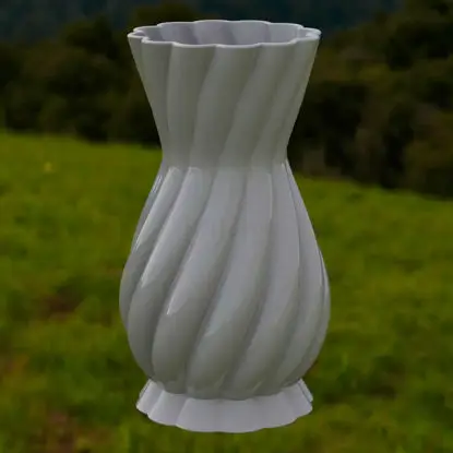 White Plastic Decorative Vase 3D Printing Model STL