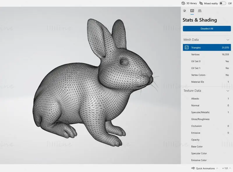 Model de imprimare 3D White Rabbit
