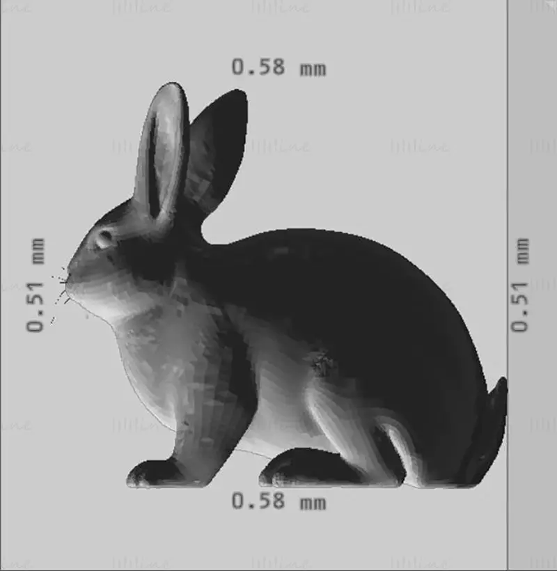 Modelo de impressão 3D de coelho branco