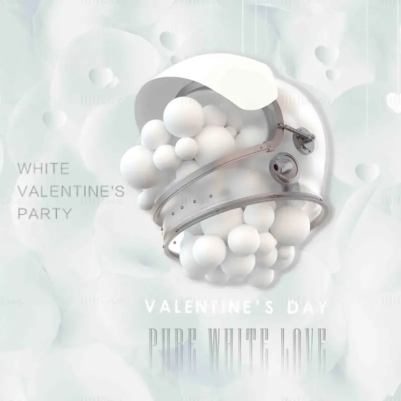 Plantilla para póster blanco del día de San Valentín