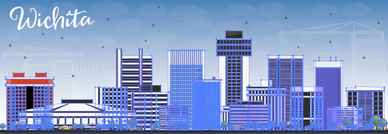 Wichita Skyline vector illustration