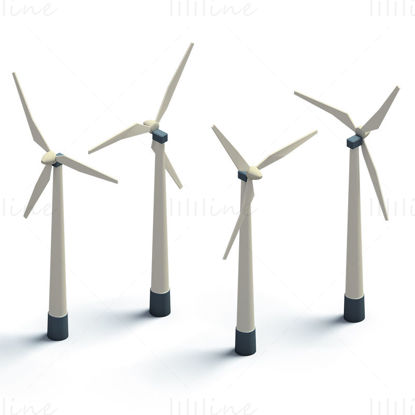 Wind turbines 3D png