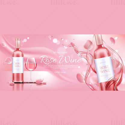 Wine promotion banner vector eps